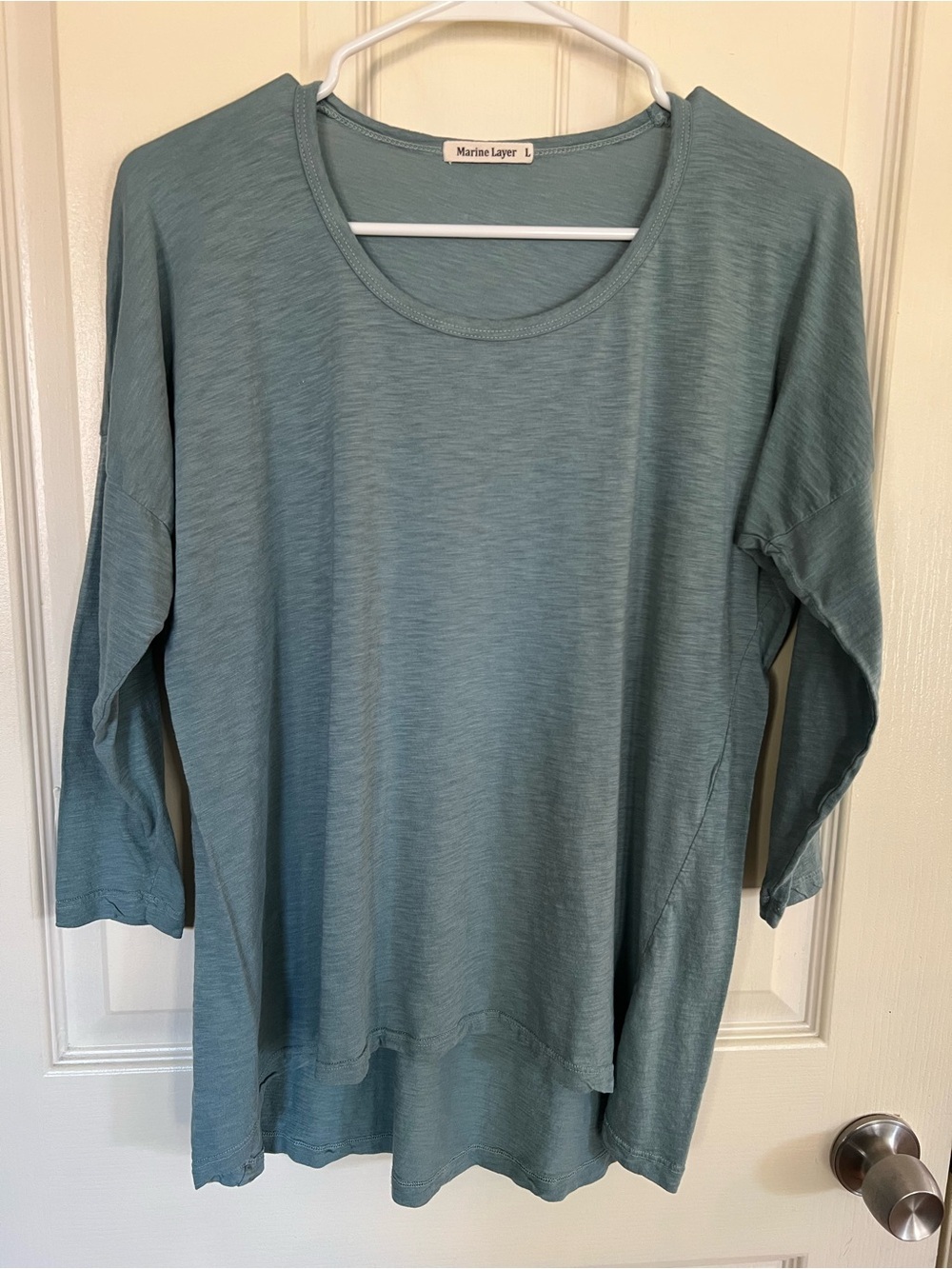 Marine Layer Soft Slub Knit Long Sleeve Tee Tunic Top L